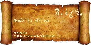 Nyéki Éva névjegykártya